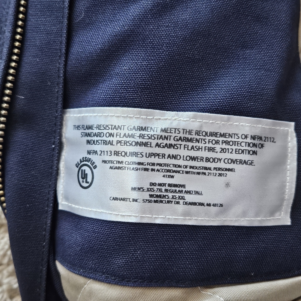 Carhartt Navy Blue Hooded Work Jacket - Picture 3 of 7